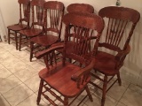 Set Of (6) Kitchen Table Chairs W/Pressbacks