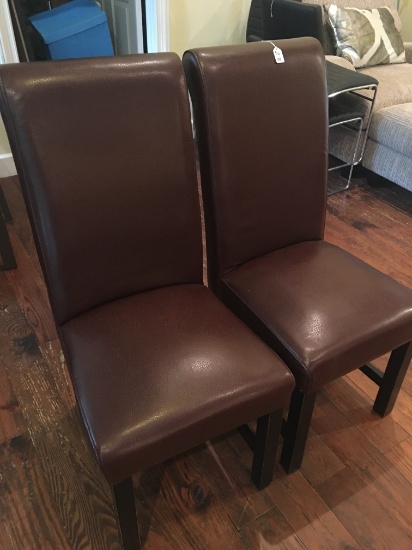 Set Of (2) High Back Upholstered Chairs
