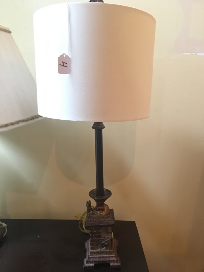 Decorator Lamp W/Cloth Shade