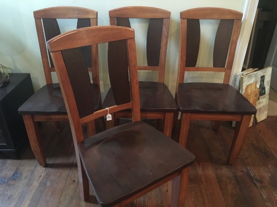 Set Of (4) Wooden Chairs
