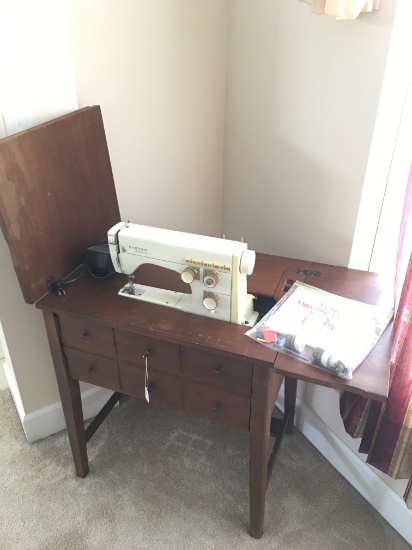 Husqvarna Model 6030 Sewing Machine In Cabinet