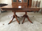 Amazing Solid Walnut Duncan Phyffe Style Dining Room Table W/(3) Leaves