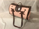 Companion Road Leather & Pink Pet Carrier