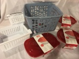 Basket Of Tupperware & Rubbermaid Containers