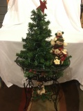 Christmas Tree Display In Iron Wire Stand-Light Up!