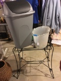 Wire Aquarium Stand W/Bucket & Trash Can