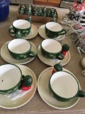 (6) Christmas Snack bowls & (12) Christmas Tree Napkin Ring Holders