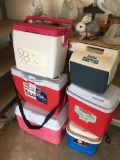 (6) Coolers In Various Sizes