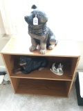 (3) Resin Dogs & Shelf