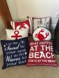 Group Of Pillows W/Beach Theme