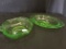 (2) Vintage Green Depression Bowls
