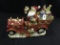 Ceramic Holiday Figure of Santa in Car with Toys