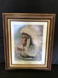 Matted & Framed Indian Print Measures 22