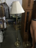 Brass Floor Lamp W/Shade Measures 63