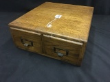 (2) Drawer Oak File Box