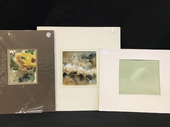 (3) Matted Watercolors By Local Artists