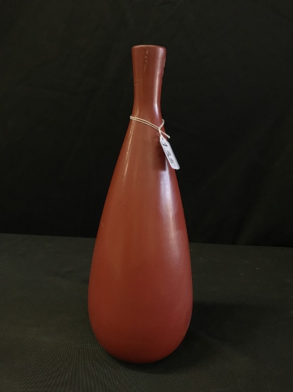 Studio Pottery Red Vase Measures 16" Tall