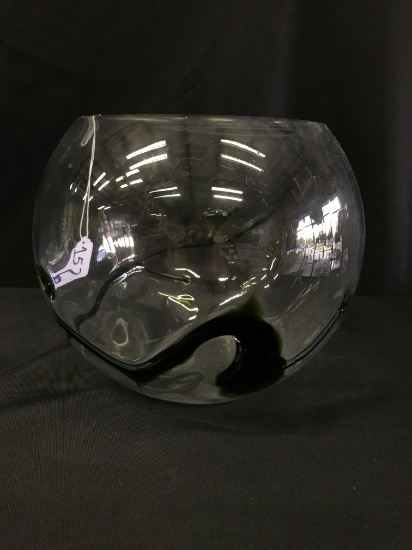 Art Glass Fish Bowl Measures 8.5" Tall