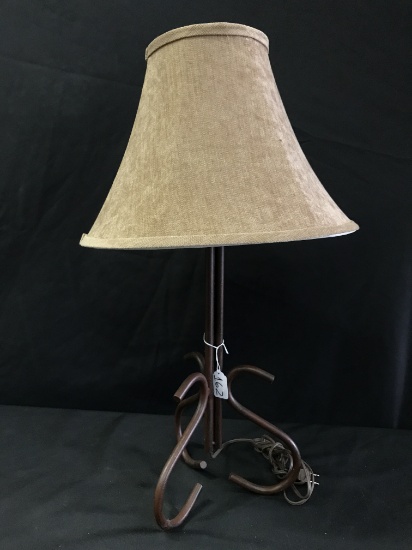 Iron Decorator Lamp W/Shade Measures 27" Tall