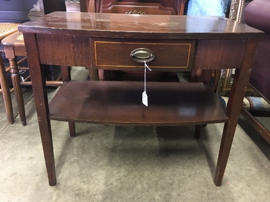 Vintage Mahogany Mersman 1-Drawer Stand