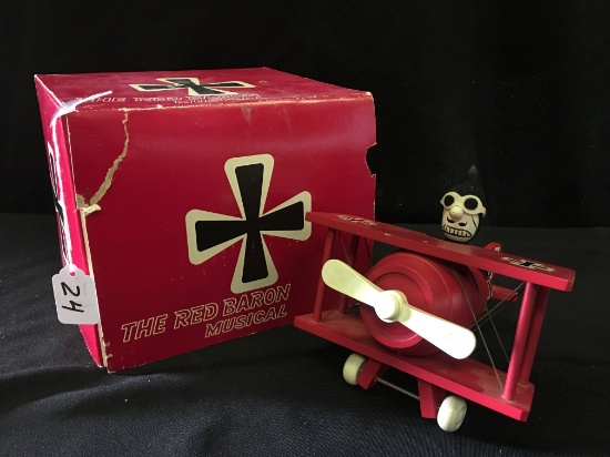 Vintage "Red Baron Musical" Airplane By Schmid