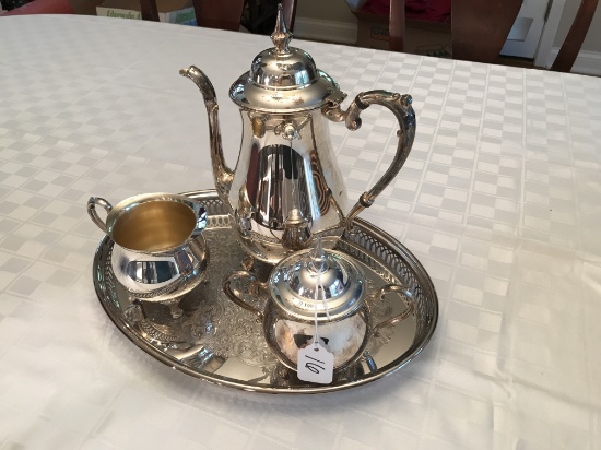 (4) Pc. "Sheridan" Silverplated Tea Set