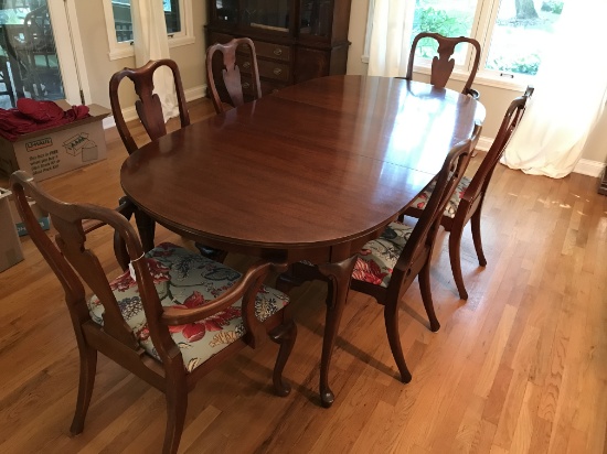 Quality Mahogany Table W/(6) Chairs From Hickory Chair Furniture Co., N.C.