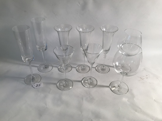 (9) Misc. Glasses: Wines, Champagne, Water, & Others