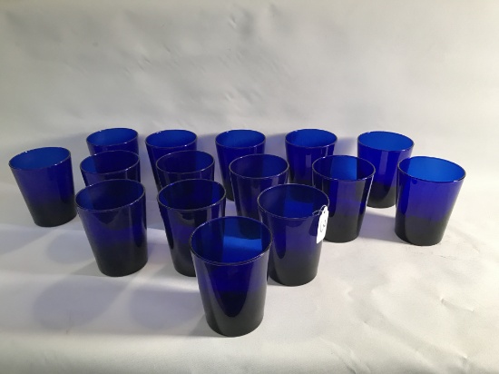 (15) Vintage Cobalt Blue Glasses