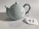 Oriental Figural Teapot W/Incised Design