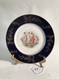 Limoges, France Plate W/Faith, Hope, & Love + Cherub