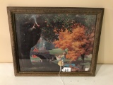 Framed Print Of Kids Picking Apples