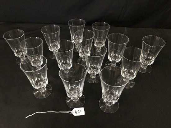 (14) Signed Fostoria Water Glasses