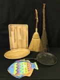 (2) Decorator Brooms, Cutting Board, & More!