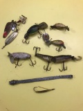 Group Of Older Fishing Lures-Some Appear Wooden