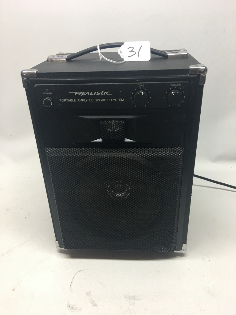 realistic portable amplified speaker system