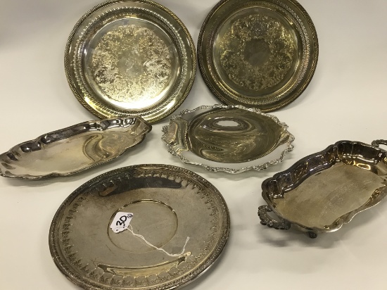 (6) Silverplated Serving Trays