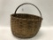 Large Antique Oak Splint Gathering Basket