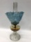 Antique Oil Lamp W/Chimney & Shade