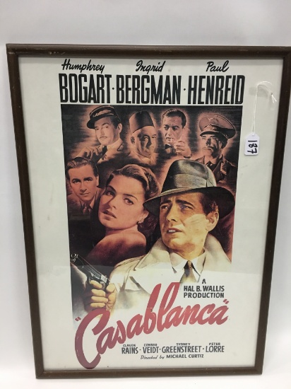 Framed "Casablanca" Movie Poster