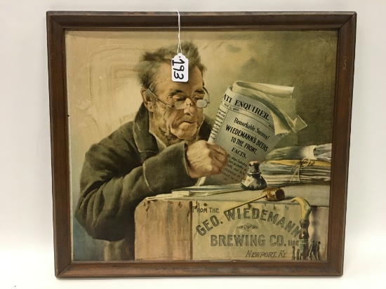 Framed "Geo. Wiedeman Brewing Company" Sign