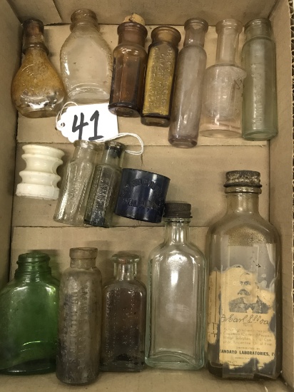 Group Of (15) Smaller Medicine & Sample Bottles