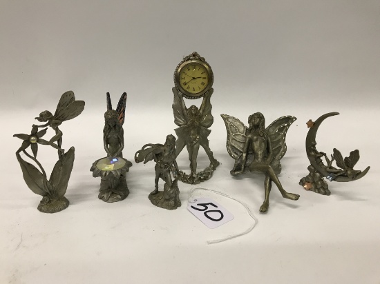 (6) Pewter Fairies Figurines
