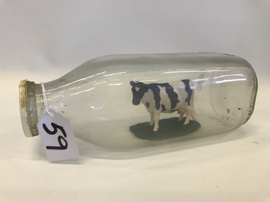 Cow In Quart Milk Bottle
