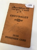 1936 CHEVROLET FACTORY OWNERS INSTRUCTION & OPERATING MANUAL