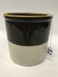 Vintage 1 Gal. Brown/White Crock