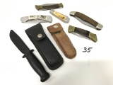 Group Of (6) Knives-Some W/Sheaths