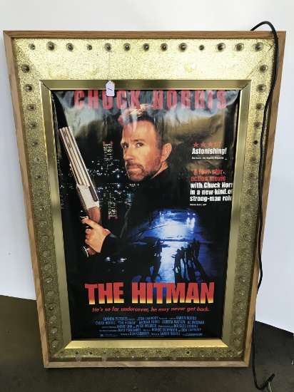 Lighted Movie Poster Board with Chuck Norris Poster in it