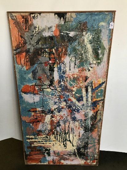 Interesting Oil on Canvas, 29" X 55"