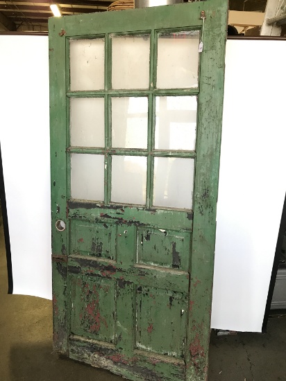 Antique 9 Glass Panel, 36" Wood Door